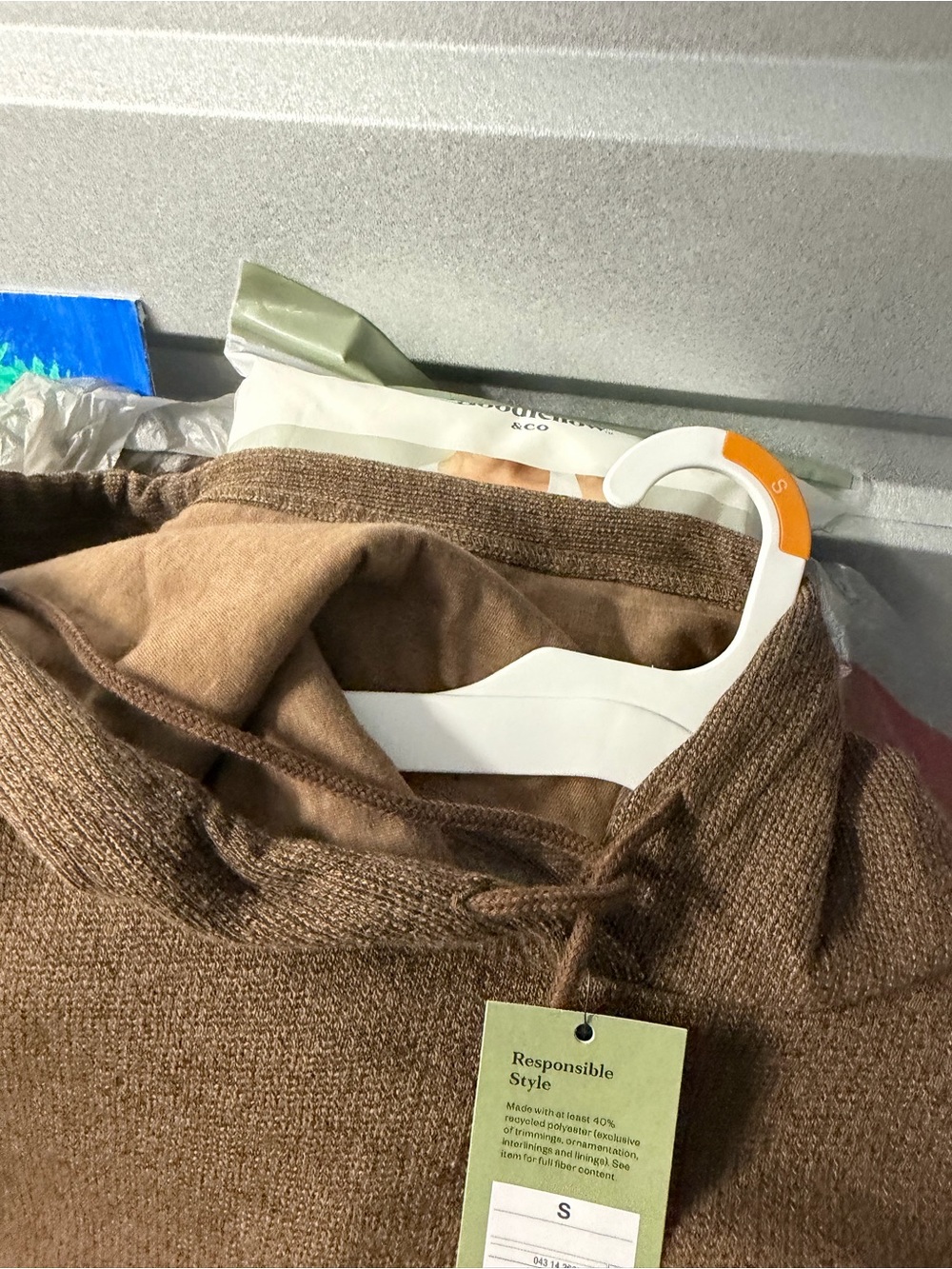 Brown Hooded Sweater with Drawstring so small new with tags good fellow brand